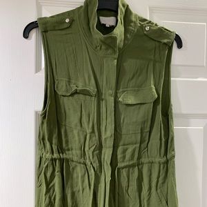 Large army green vest top